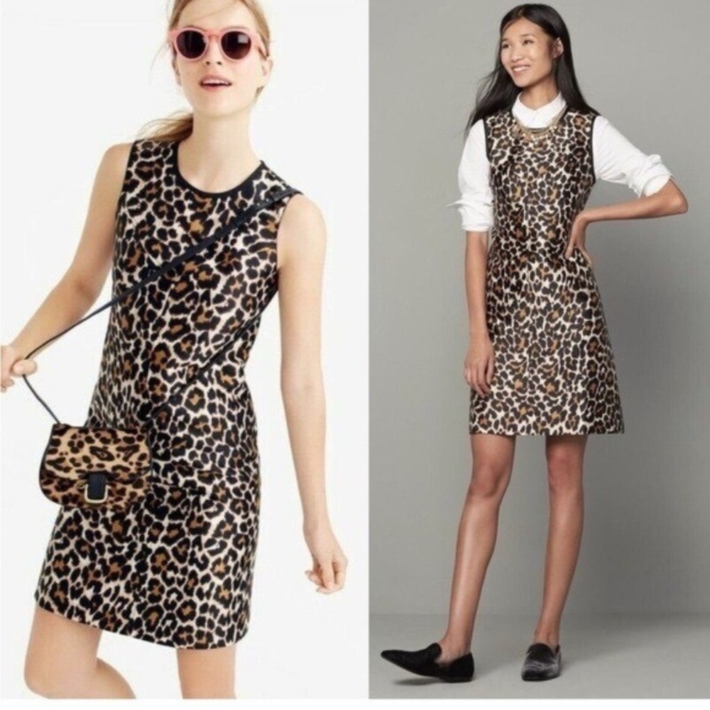 NWT J.Crew Leopard Print Sleeveless Sheath Dress
